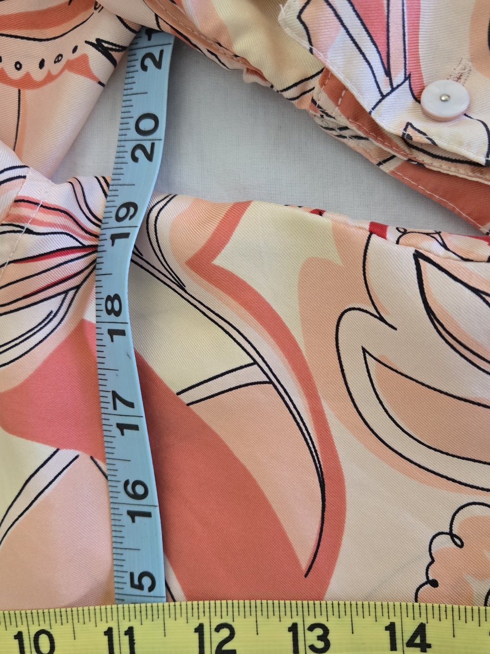 Studio JPR Vintage 1990s Pure Silk Blouse Peach Coral Paisley - Picture 7 of 10